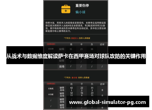 从战术与数据维度解读萨卡在西甲赛场对球队攻防的关键作用 从战术与数据维度解读萨卡在西甲赛场对球队攻防的关键作用