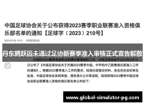 丹东腾跃因未通过足协新赛季准入审核正式宣告解散